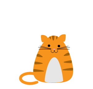 Happy orange cartoon tabby cat